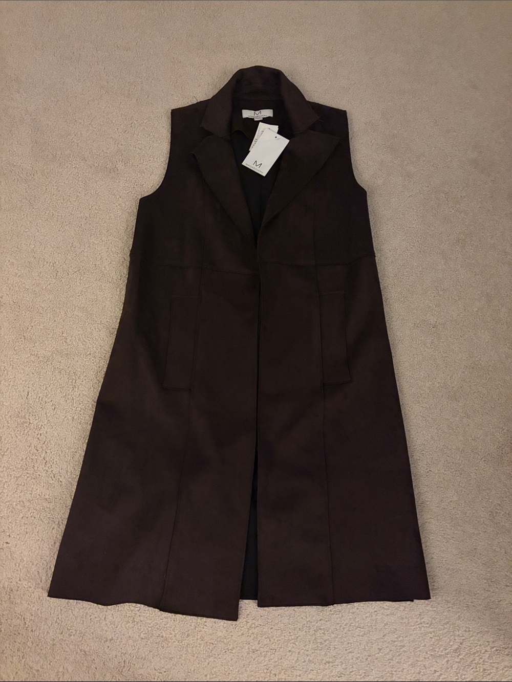 Magaschoni Dark Brown Sleeveless Vest dress